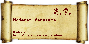 Moderer Vanessza névjegykártya